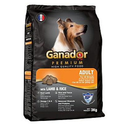 Thức ăn cho chó trưởng thành Ganador vị thịt cừu & gạo Lamb & Rice 3 kg