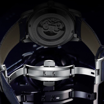 Đồng hồ cơ nam tự động DIZIZID Automatic chính hãng - Dây da cao cấp - Chống nước tốt - Thiết kế dải ngân hà dạ quang chuyển động độc đáo DZCTD99