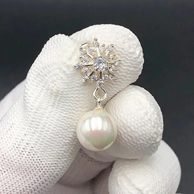 Hoa Tai , Bông Tai Nữ Bạc 925 Bông Tuyết Đính Đá Đính Đá Bạc Hiểu Minh HT368