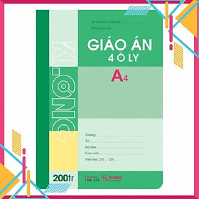Sổ giáo án KLONG 4 ôly(2.5*2.5) A4 200tr; MS: 314T4
