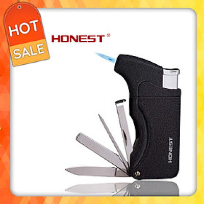 Vỏ Hột Quẹt Bật Lửa khò gas 1 tia kiêm bộ dụng cụ đa năng Honest BCZ241 thiết kế đẹp độc lạ - dùng gas cao cấp ( giao màu ngẫu nhiên )