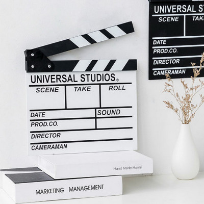 Bảng clapper board quay phim 30 x 27 cm màu trắng
