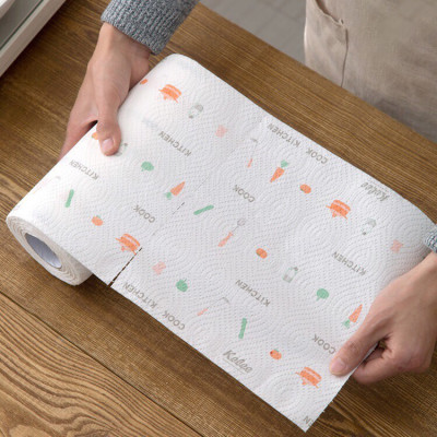 Cuộn Giấy Lau Nhà Bếp Đa Năng Có Thể Tái Sử Dụng Nhiều Lần Tiện Dụng, Tiết Kiệm Thấm Hút Nhanh