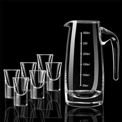 Cốc thủy tinh chia vạch có tay cầm, cốc thủy tinh rót rượu vang