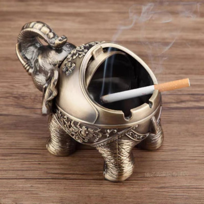 gạt tàn con voi tài lộc đứng bằng đồng ( tặng kèm mở bia 3in1)