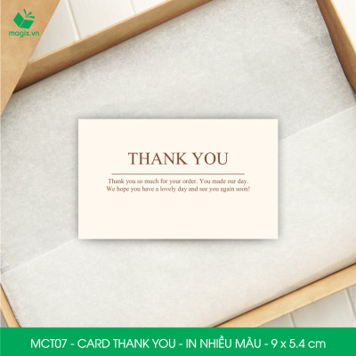 MCT07 - 9x5.4 cm - 50 Card Thank you, Thiệp cảm ơn khách hàng, card cám ơn cứng cáp sang trọng