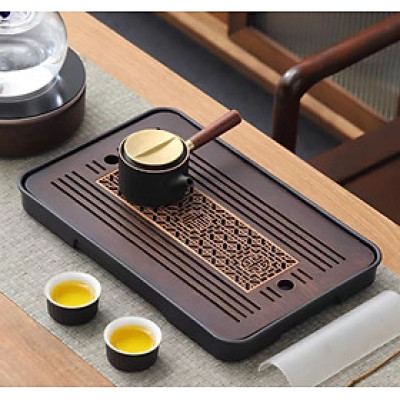 BỘ KHAY TRÀ NHẬT NÂU ĐEN PHONG CÁCH NHẬT BẢN CAO CẤP MH-QNK95