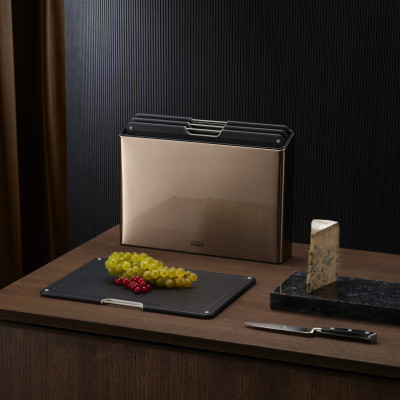 Joseph Joseph - Bộ thớt cao cấp Folio Steel 4-piece Chopping Board Set Rose-Gold 001211