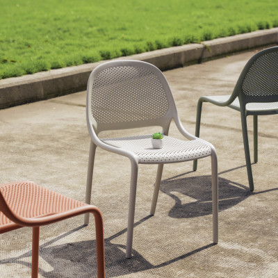 Ghế nhựa đúc liền khối tựa lưng dạng lưới