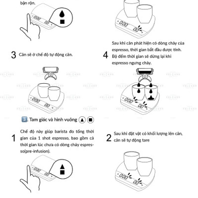 Cân điện tử Felicita Arc cho pha chế cà phê espresso đồ uống có đếm giờ pin sạc