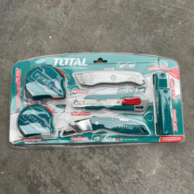 BỘ COMBO 25 DAO TIỆN ÍCH VÀ THƯỚC KÉO THÉP NỀN VÀNG TOTAL TOS23034 - HÀNG CHÍNH HÃNG