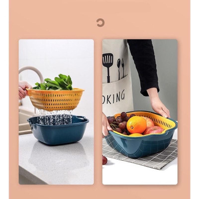 Sét Rổ 6 Món Chất Liệu Nhựa Cao Cấp, Bộ Rổ Kèm Chậu Đựng Đồ Đa Năng - Hàng loại 1.  Chính Hãng MINIIN