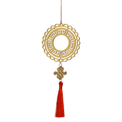 Bộ 5 dây treo VÒNG ĐẠI CÁT nhũ vàng gỗ khắc CNC trang trí Tết, treo mai đào lan.