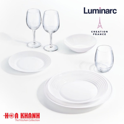 Đĩa Sâu Thủy Tinh Luminarc Harena 23cm cường lực, kháng vỡ - Bộ 3 đĩa - N5413