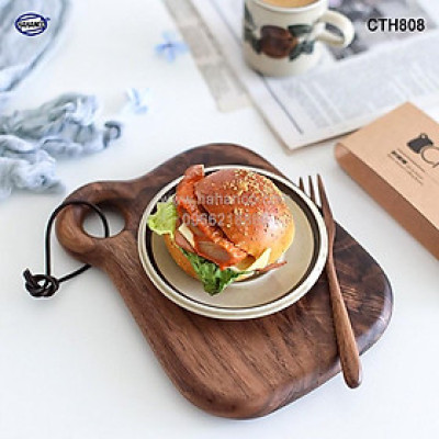 Thớt gỗ óc chó nhập khẩu Mỹ ️(CTH508) khay bánh mì/ bít tết/ pizza/ phụ kiện chụp ảnh