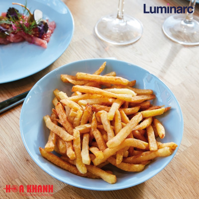 Đĩa Sâu Thủy Tinh Luminarc Diwali Light Blue 20cm đựng thức ăn, chịu nhiệt, kháng vỡ - Bộ 3 đĩa - P2021