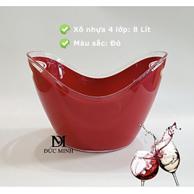 Xô ướp đá rượu vang dung tích 8 lít (Để được 3 - 4 chai vang)
