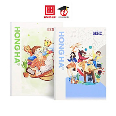 Vở kẻ ngang Hồng Hà 80 trang - Gáy vuông ép keo - GenZ 1099 định lượng 58 gm2 (Giấy mỏng) độ sáng 90-92 ISO Khổ vở 180 x 252 mm (Giao bìa ngẫu nhiên)