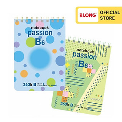 Sổ kẻ ngang lò xo kép ngang KLONG B6 260 trang 70/76; MS: 939