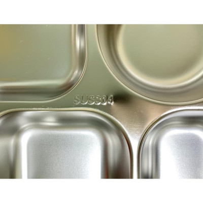 Khay cơm inox 5 ngăn sâu lớn SUS304 (33,5 x 23 x 4,5cm)