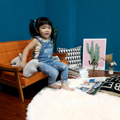 Ghế ngồi đôi trẻ em Juno sofa vải bố nhiều màu 