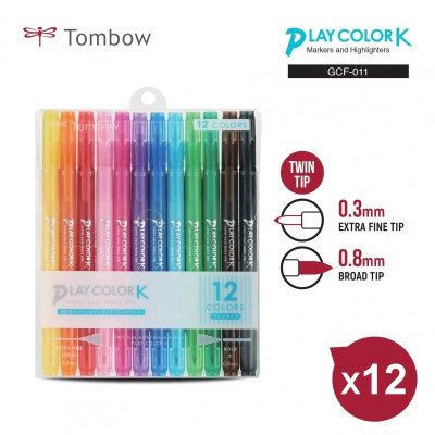 BỘ BÚT HIGHLIGHT 2 ĐẦU TOMBOW PLAY COLOR K 12/24/36 MÀU