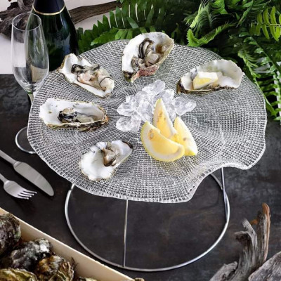 Đĩa để hàu 6 khe lõm IVV DIAMANTÉ OYSTER 34cm Hàng chính hãng
