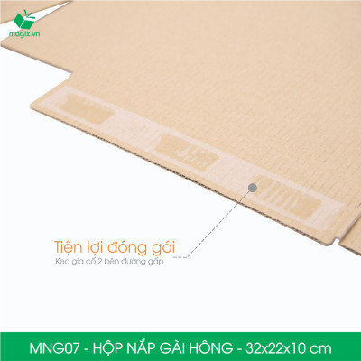 MNG07 - 32x22x10cm - Combo 60 hộp nắp gài hông - Thùng carton đóng hàng 