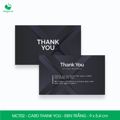 MCT02 - 9x5.4 cm - 500 Card Thank you, Thiệp cảm ơn khách hàng, card cám ơn cứng cáp sang trọng