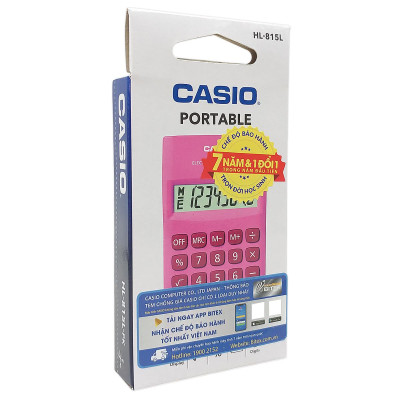 Máy Tính Casio HL815L-PK - Màu Hồng