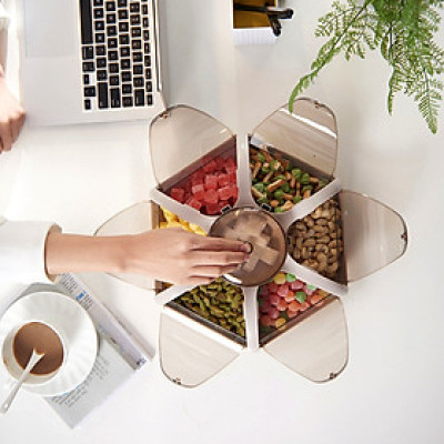 Khay mứt tết, Khay Đựng Bánh Kẹo 6 Cánh Hoa Tự Bung, Sang Chảnh, Lịch Sự, Sản Phẩm của Tết 2024