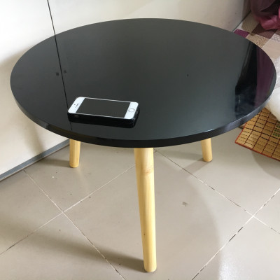 Bàn trà, bàn sofa tròn đen 60x45, bàn cafe phòng khách, bàn coffee, bàn gỗ cà phê