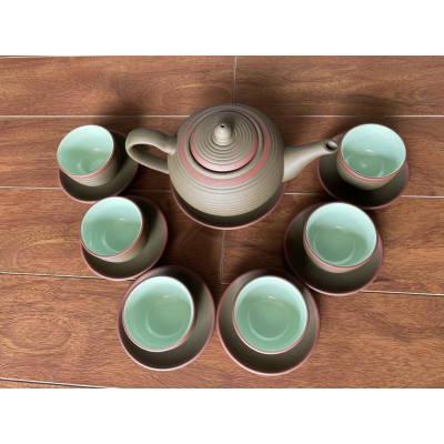 Ấm chén tử sa dáng tống ganh xanh