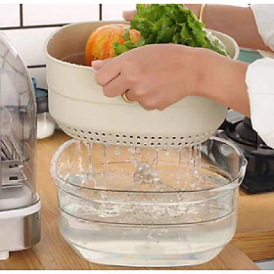 Bộ Rổ Thau Chậu Nhật Có 2 Size Vuông Nhựa ABS 2 IN 1 Hokori Siêu Bền Dầy Chắc Chắn Tiện Dụng Cao Cấp Hàng Xuất Nhật