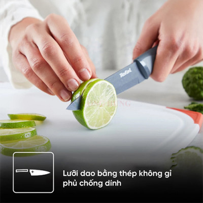 Bộ dao làm bếp và gọt trái cây phủ Titanium Tefal Fresh Kitchen 9cm/15cm K122S205 - Hàng chính hãng