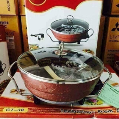 Nồi lẩu kiêm Xửng hấp 2 tầng đa năng công nghệ Nhật Bản - kèm vỉ hấp