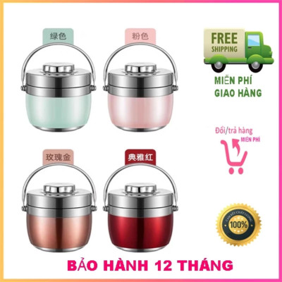 Hộp Đựng Cơm Giữ Nhiệt Dạng Bom 2 Ngăn 1.5L Cao Cấp. Cà men Bom Hàn Quốc 2 Ngăn - Cặp lồng bom xuất Hàn