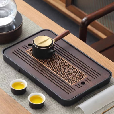 BỘ KHAY TRÀ NHẬT NÂU ĐEN PHONG CÁCH NHẬT BẢN CAO CẤP MH-QNK95