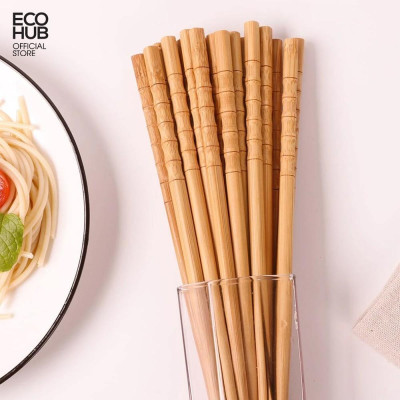 Đôi đũa tre tự nhiên ECOHUB dài 24cm (Bamboo Chopsticks)| EH069