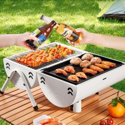 Combo Bếp nướng 2 mặt cao cấp kèm than tre nén 3 kg ít khói, an toàn,tiện lợi di chuyển kèm quà tặng