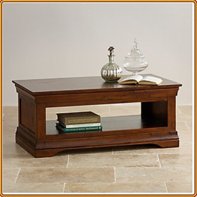 Bàn cafe bàn trà 2 tầng gỗ sồi