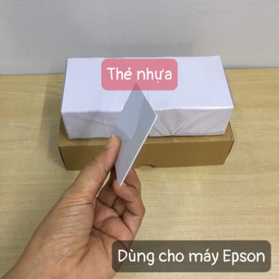 Phôi thẻ nhựa trắng dùng cho máy in mực nước - Hộp 100 cái