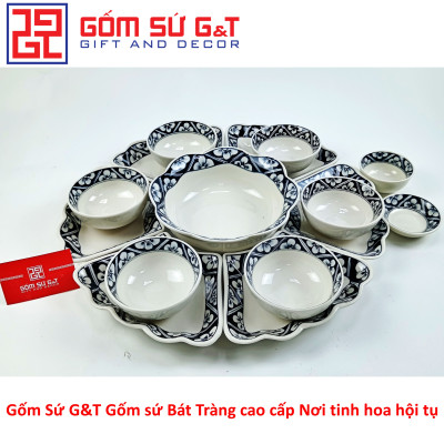 Bộ đồ ăn mặt trời vẽ băng đào tràm Gốm Sứ G&T