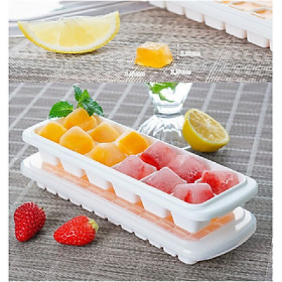 Combo 2 khay làm đá có nắp 12 viên và 8 viên - hàng nội địa Nhật Bản