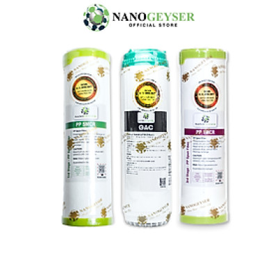Bộ 3 lõi lọc nước 123 dùng cho các dòng máy RO, Lõi PP 5 Micron, GAC, PP 1 Micron - Hàng Chính Hãng