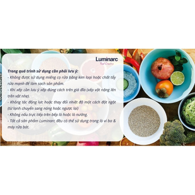 Đĩa Sâu Thủy Tinh Luminarc Diwali Light Blue 20cm đựng thức ăn, chịu nhiệt, kháng vỡ - Bộ 3 đĩa - P2021