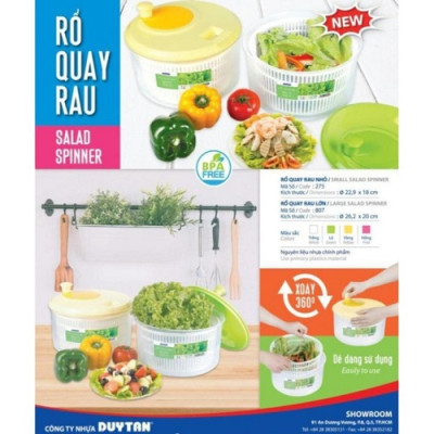 Bộ Quay Rau Lớn Matsu DUY TÂN No.807 | Ø 26,2 x 20 cm | Bộ Quay Ly Tâm - Ráo Nước Nhanh | TriTin