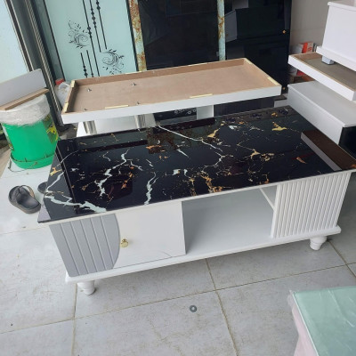 Bàn trà Tundo mặt kính 50 x 100 x 45 cm nhiều mẫu 