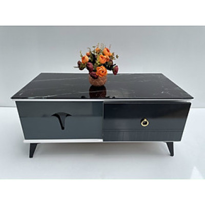 Bàn trà mặt kính Juno Sofa  mẫu mới 2023 kèm hộc kéo tiện lợi KT50x100x45cm