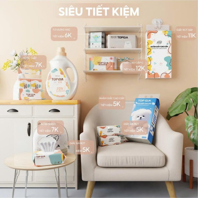 Khăn mặt khô dùng 1 lần Top Gia, đa năng mềm mịn siêu dai an toàn cho làn da, không xơ bông